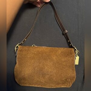 Coach Brown Mini Suede Shoulder Bag